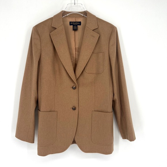 Brooks Brothers Blazer Womens 12 Camel Hair Brown Italian - Main Image